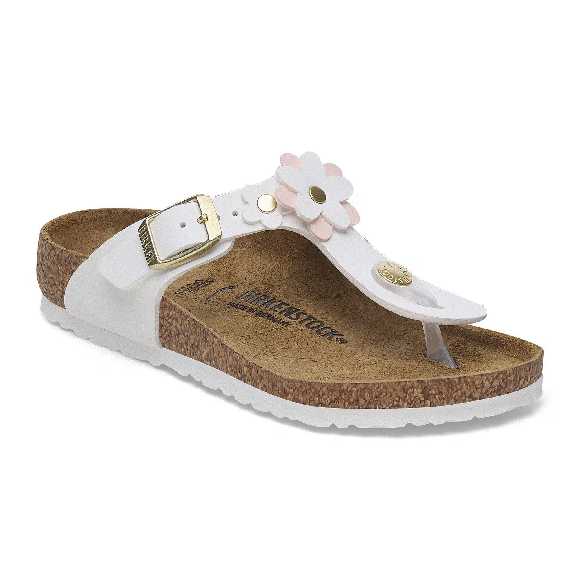 Sandale Birkenstock Gizeh Flowers white kids
