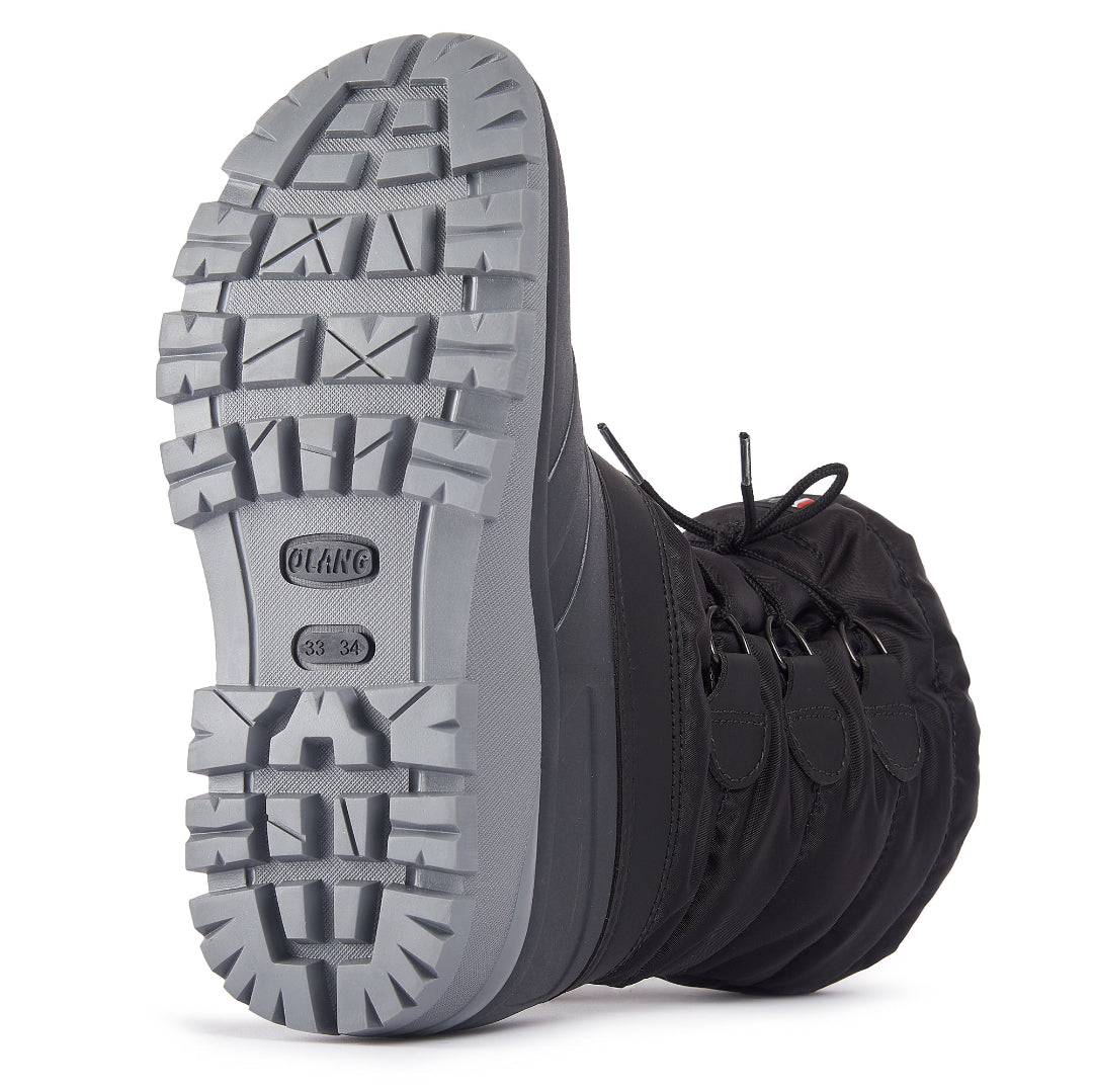 Botte noire et grise à triple lacets