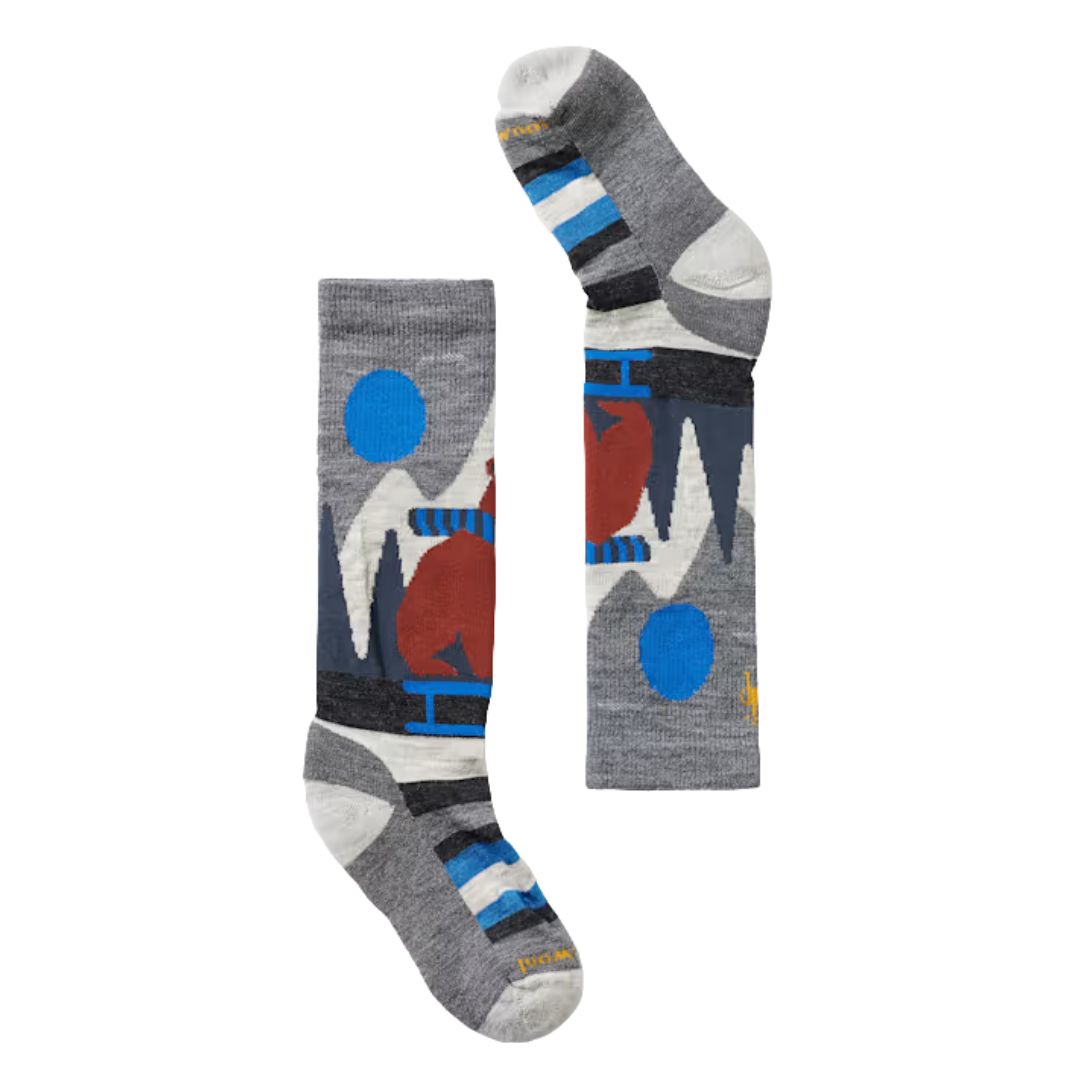 Chaussettes pour enfant motif ours en gris, bleu et marron