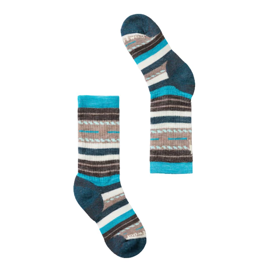 Chaussettes pour enfant à rayures bleues, blanches et grises