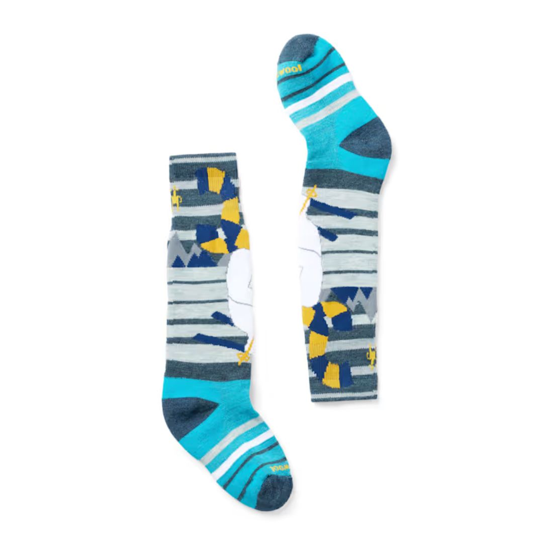 Chaussettes pour enfant, motif Yeti, grises, bleues et blanches
