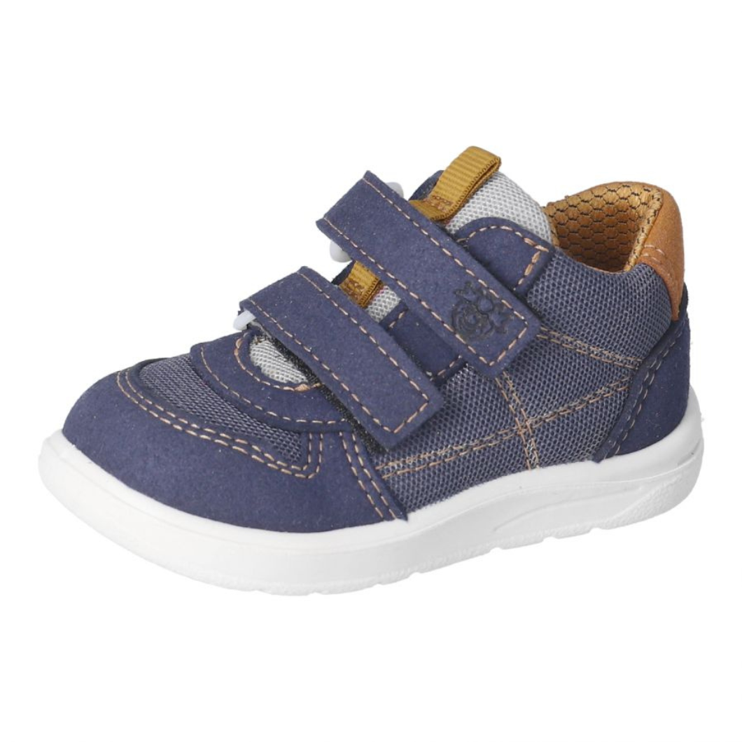 Chaussure sport pour enfant, couleur marine à velcro.