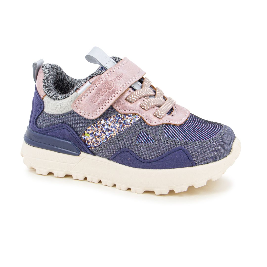 Espadrille stylée marine rose avec du brillant