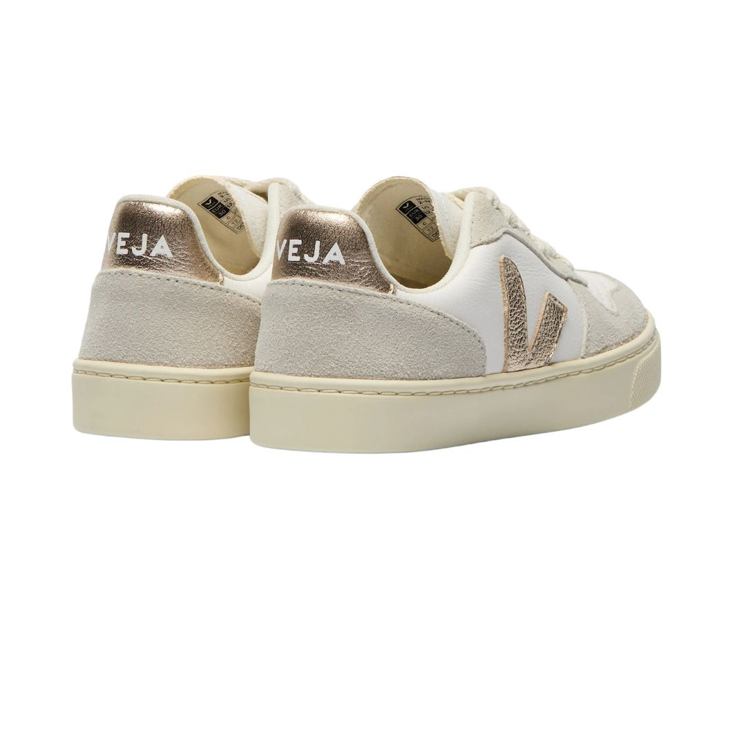 Basket Veja V-10 à a lacets pour enfant couleur sable avec V Platine