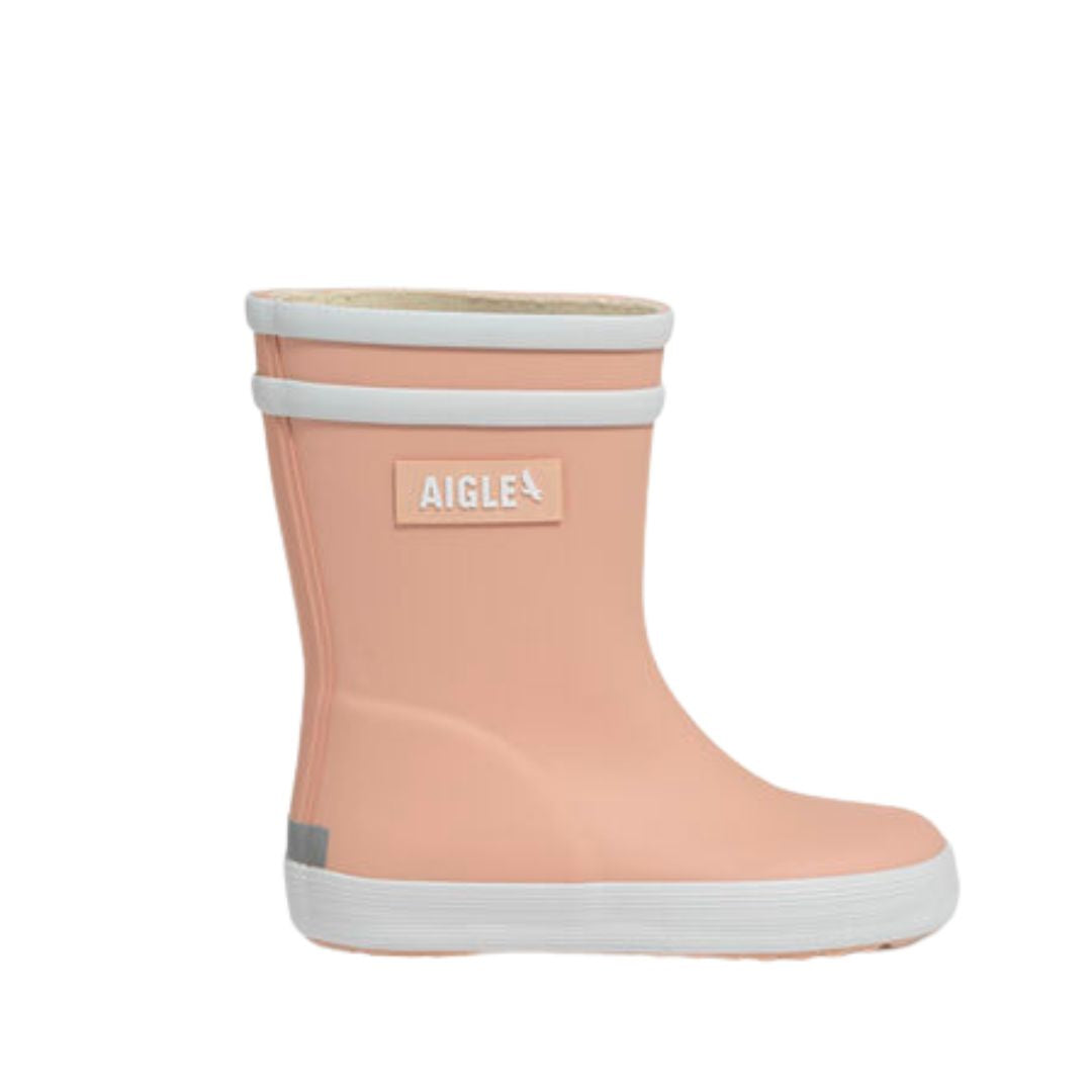 Botte de pluie en caoutchouc naturel, confortable, rose pâle, pour les filles