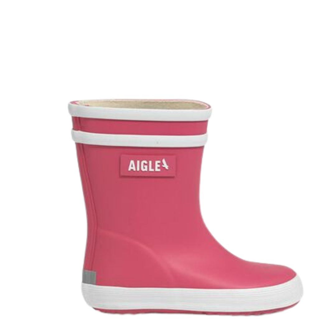 Botte de pluie rose foncé, parfait pour les filles, facile à mettre, pour la garderie 