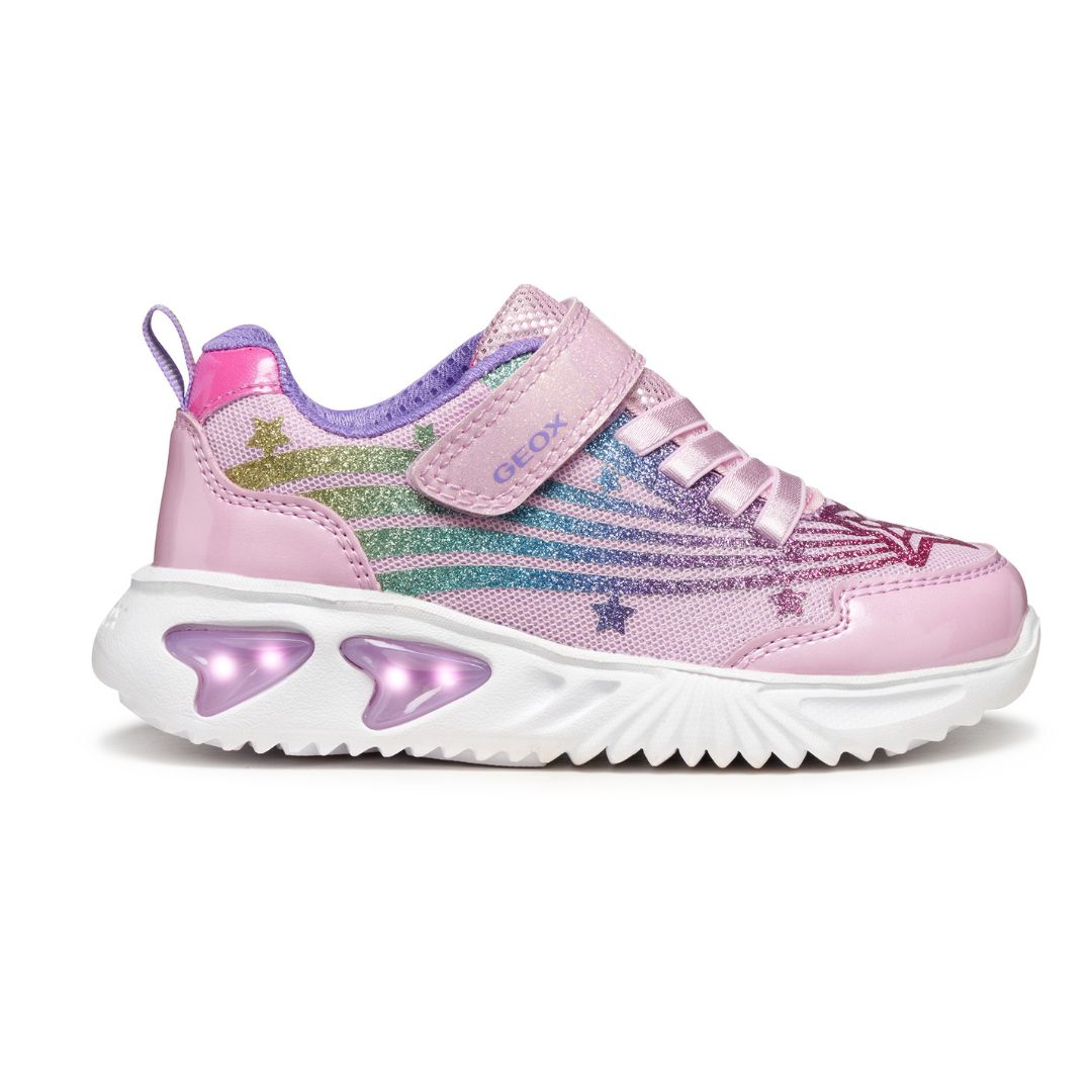 Espadrilles avec lumières pour fille, de couleur rose et mauve. 