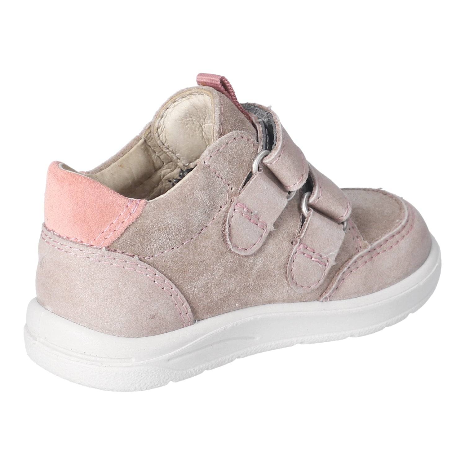 Basket pour enfant Ricosta rose imperméable, avec des attaches velcros. 