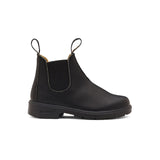 Botte pour enfants de chez Blundstone en noir, avec la semelle noire.
