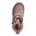 Botte d'hiver facile à mettre, rose avec des coeurs, chaude, parfaite pour l'hivers, avec deux velcro pour ajuster, pour fille