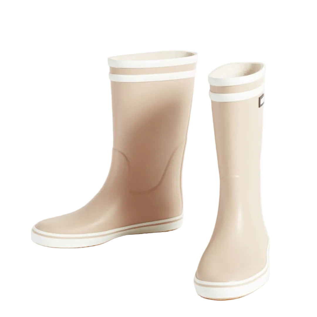 Botte de pluie unisexe, facile à mettre, beige pâle, confortable