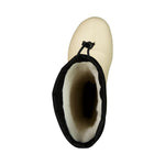 Botte d'hiver montante Fubuki pour adultes, dans la couleur beige avec une sangle noire au-dessus pour ajuster la largeur au mollet.