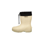 Botte d'hiver Fubuki pour les enfants, dans la couleur beige avec une sangle noire au-dessus pour ajuster la largeur au mollet.
