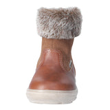 Botte d'hiver Ricosta Sympatexe bi-matière en cuir brun avec l'intérieur rembouré de fourrure.