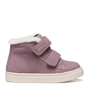 Botte d'hiver chaude et confortable, super facile à mettre, résistante à l'eau, parfait pour les temps froids, mauve, avec deux scratchs, pour fille