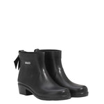 botte de pluie pour femme, avec un talon, confortable, fait en france, noir
