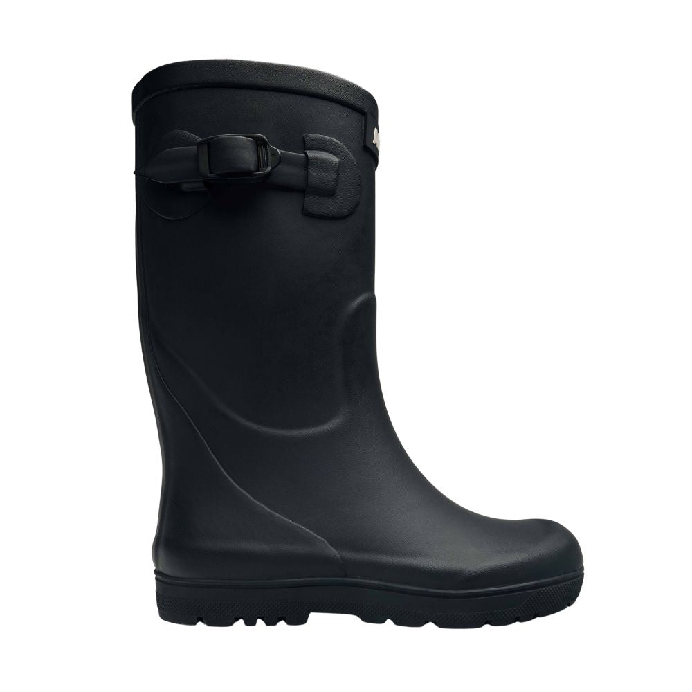 Botte de pluie pour enfant marine avec ajustement à la cheville.