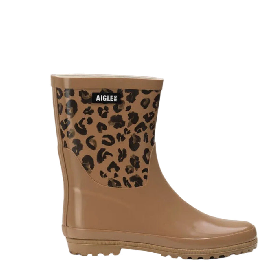 Botte de pluie pour femme, motif leopard, confortable, facile à mettre résistante.