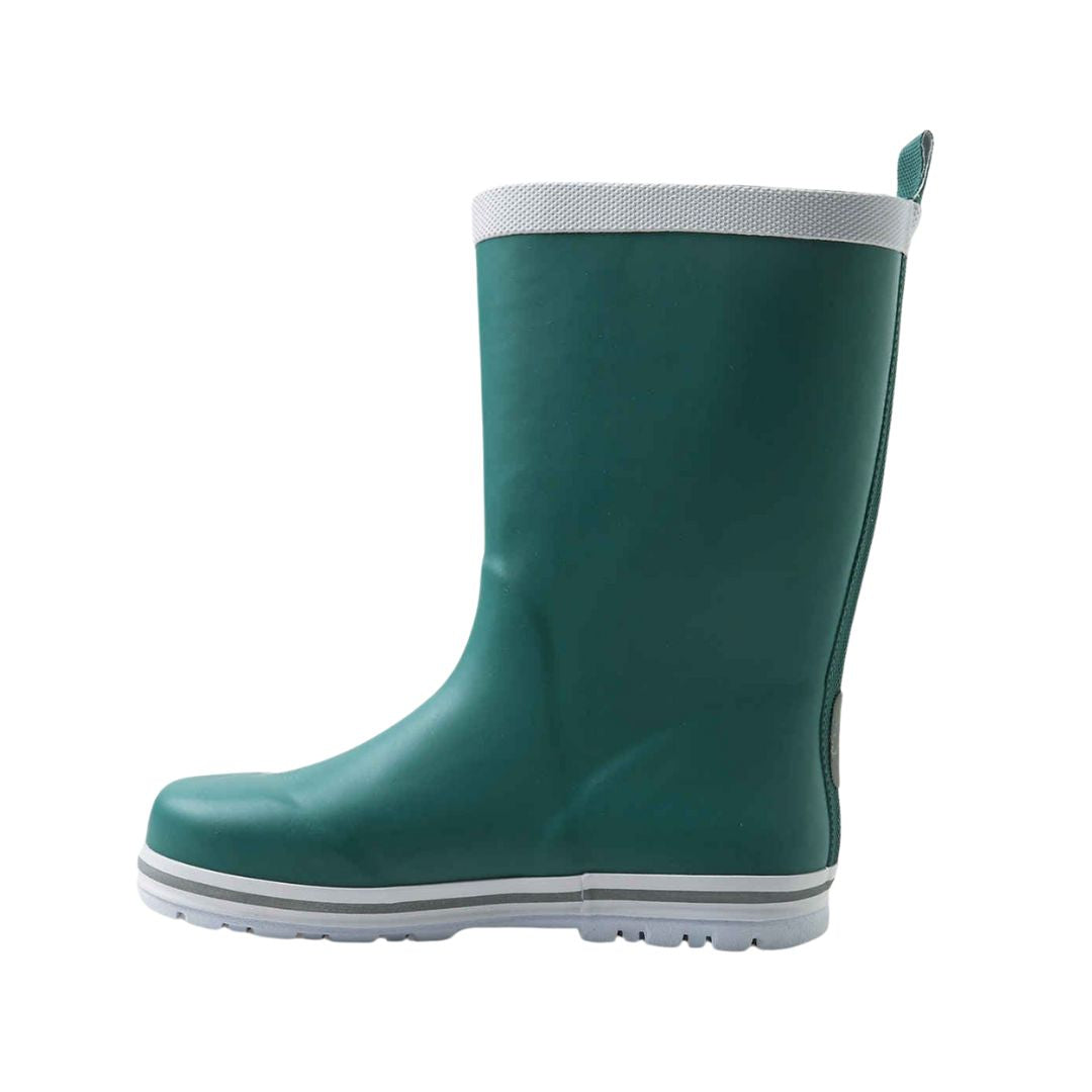 Botte de pluie pour enfant verte avec semelle blanche