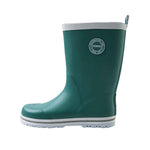 Botte de pluie pour enfant verte avec semelle blanche et logo Reima sur le côté