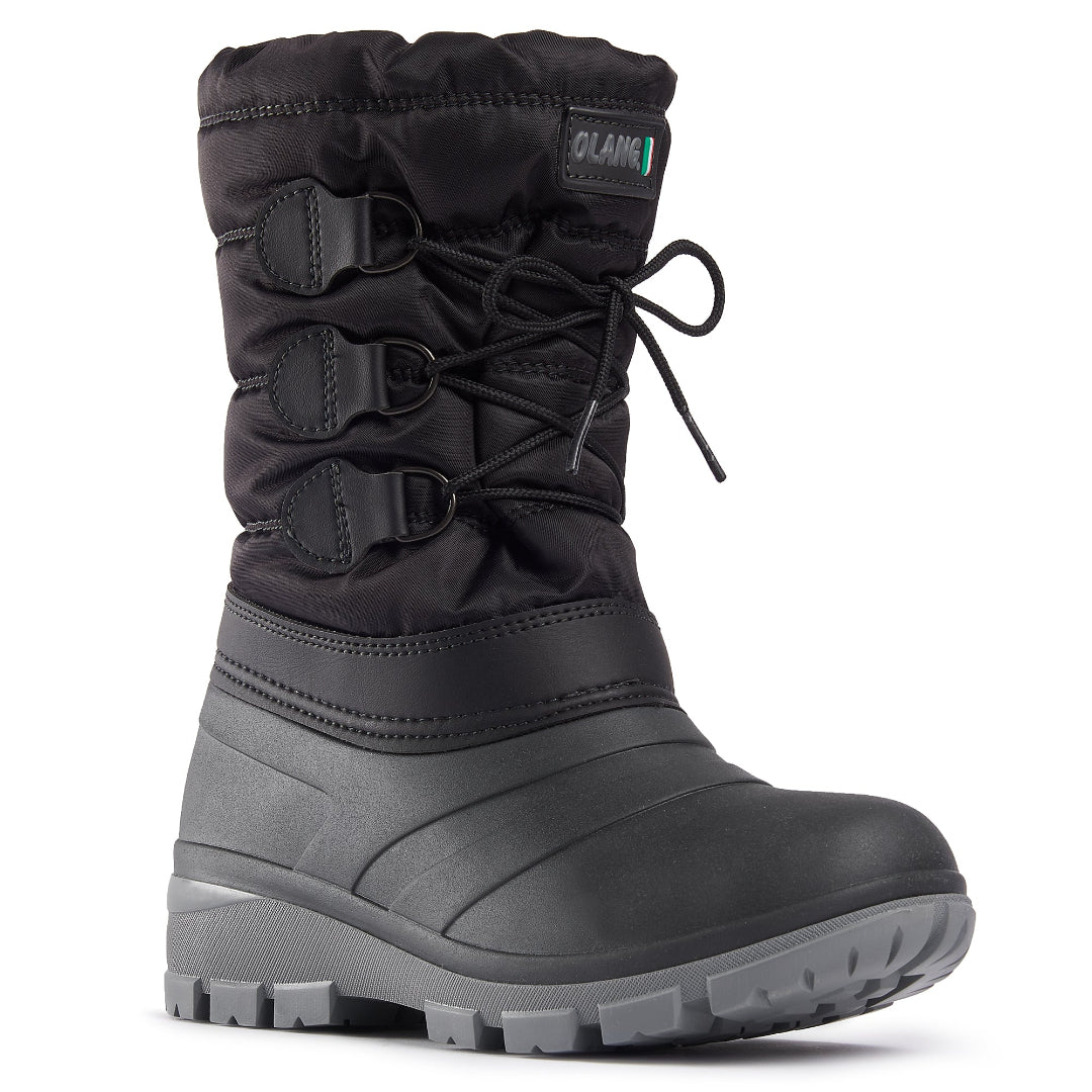 Botte noire et grise à triple lacets 
