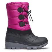 Botte rose et noir à triple lacets et semelle grise