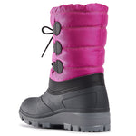 Botte rose et noir à triple lacets et semelle grise