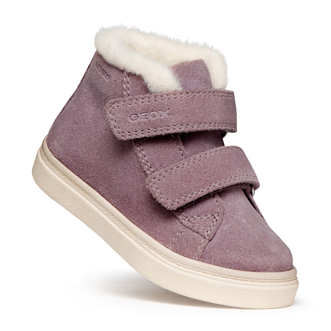 Bottine pour bambin mauve, confortable facile à mettre, super douce et chaude, pour fille, deux scratchs ajustables