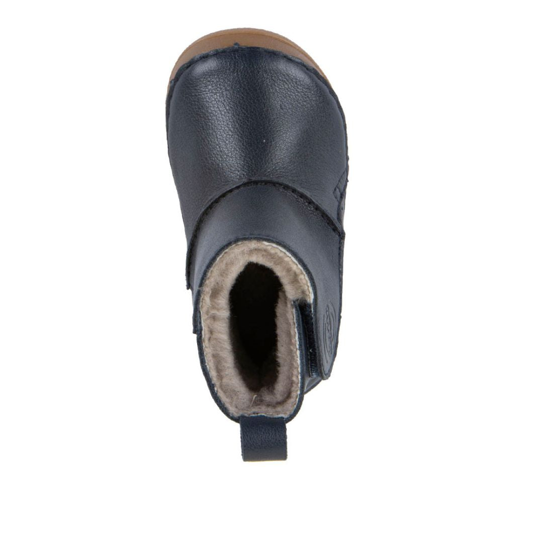 Petite bottine en cuir pour bébé, facile à mettre, super confortable, intérieur en laine vierge