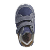 Bottine bleu marine imperméable pour bébé et enfant, facile à mettre, confortable, ajustable avec deux velcro.