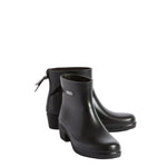 Botte pour la pluie, avec un talou, pour femme, noir, chic, parfait pour les journées pluvieuses, caoutchouc naturel