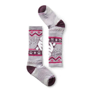 Chausette Smartwool mauve avec un ours polaire, confortable, idéale pour le ski et les sports d'hiver.