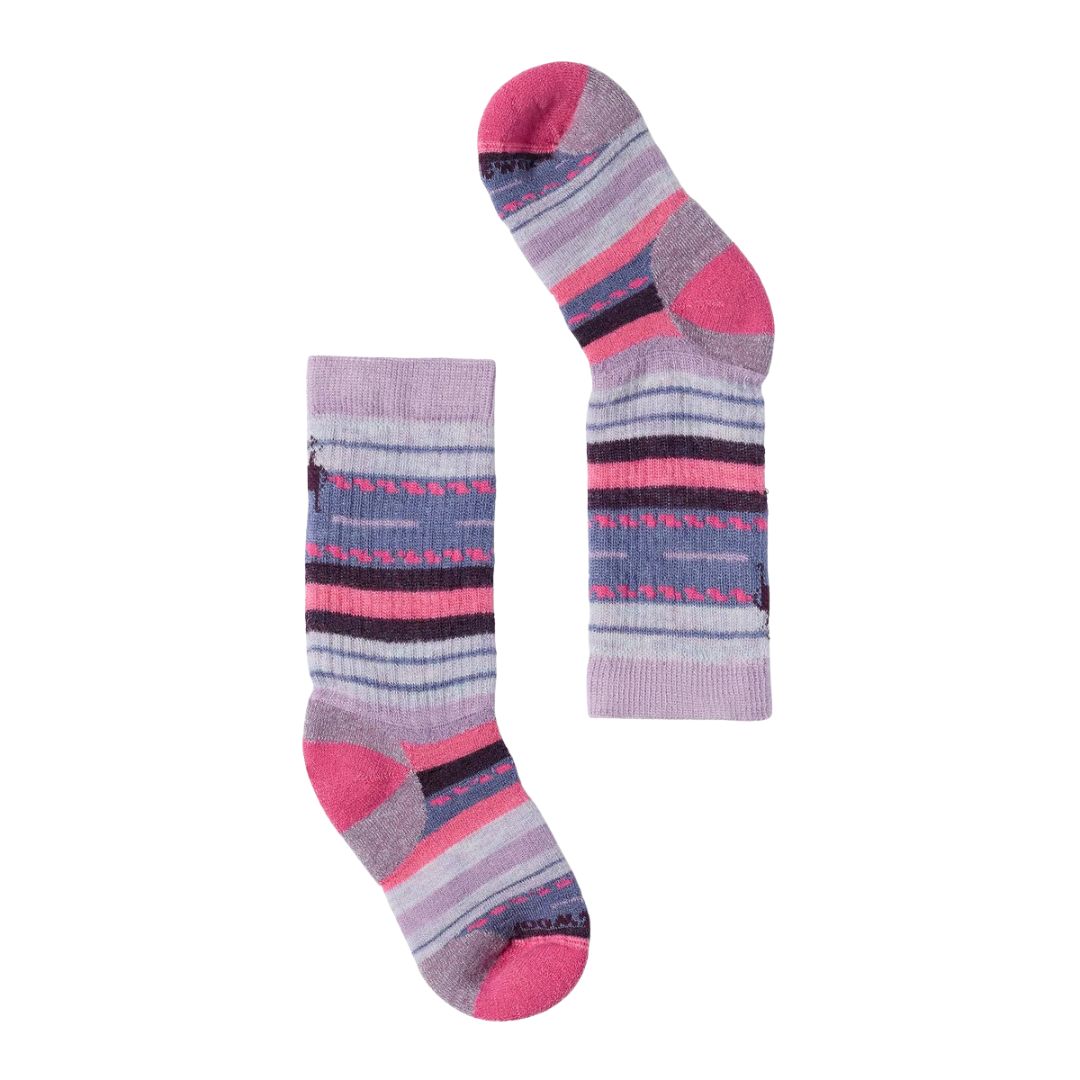 Chaussettes Smartwoll pour fille. Chaudes en laine mérinos, rose et mauve, confortables, respirantes.
