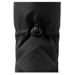 Booties d’hiver pour bébé en noir, avec élastiques ajustables.