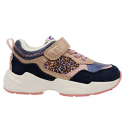 Chaussure mauve, bleu avec des brillants, scratch doré, pour fille, super léger, confortable, facile  mettre, ajustable facilement, parfait pour la vie de tous 