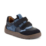 Chaussure Froddo marine barefoot pour enfant avec deux velcro.