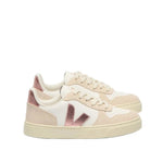 Soulier avec lacet pour fille, en cuir, V rose nacre, soulier blanc et beige, facile à mettre, confortable, offre un bon support, facile  ajuster