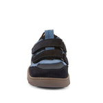Chaussure avec deux scratchs, barefoot, pour garçon, bleu marine et bleu clair 