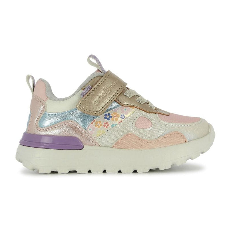 Soulier rose et violet parfait pour la garderie, avec velcro pour fille 