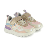 Soulier pour la garderie avec velcro, plusieurs couleurs rose, bleu, mauve et blanc 