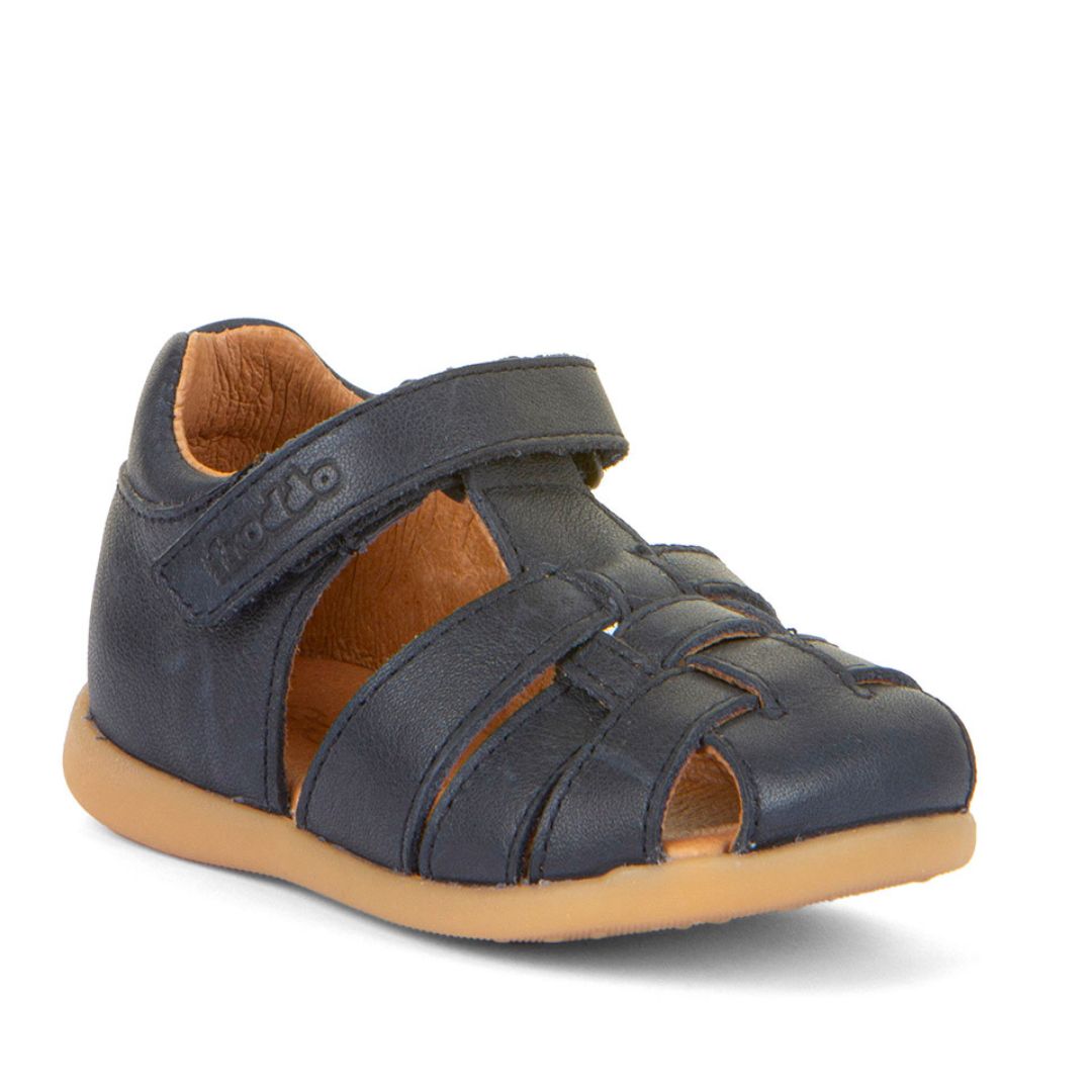 Sandales de couleur foncée bleu avec velcro ajustable, souples et flexibles, idéales pour les temps chaud, unisexe. 