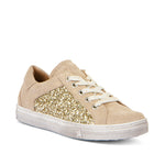 Chaussure pour enfant couleur sable avec paillette sur le côté. 
