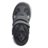 Botte d'hiver confortable Facile à mettre, chaude, deux velcros pour ajuster, pour garçon, noir, gris et un peu de bleu