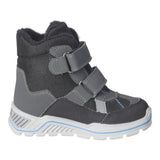 Bottine chaude pour l'hiver, résistante à l'eau super confortable, facile à ajuster, noir et couture bleu, idéale pour les temps froids 