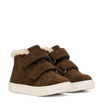 Botte brune avec deux scratchs, super chaude, confortable, facile à mettre, souple, pour bébé, 