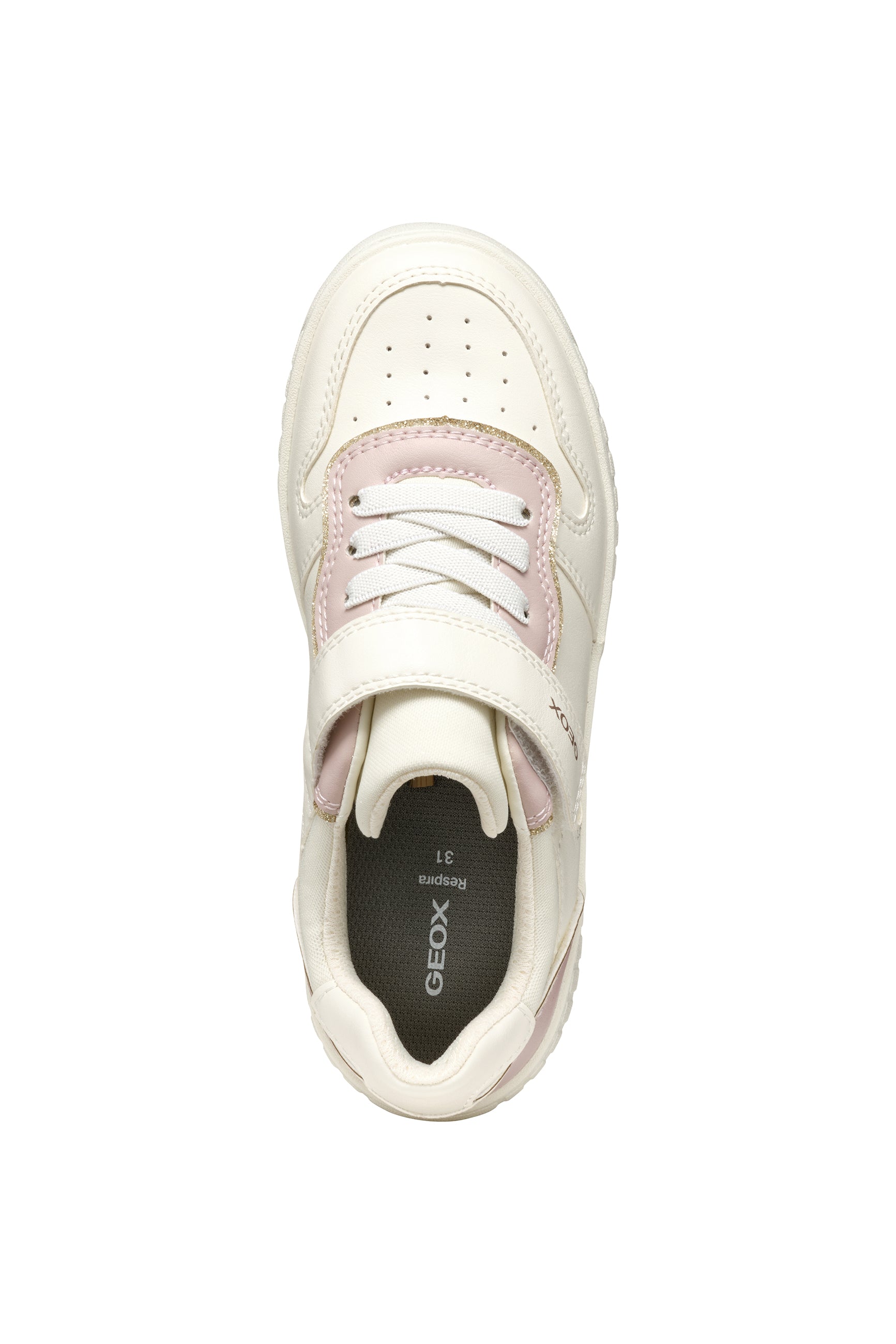Chaussure pour fille à velcro et lacets élastiques. 