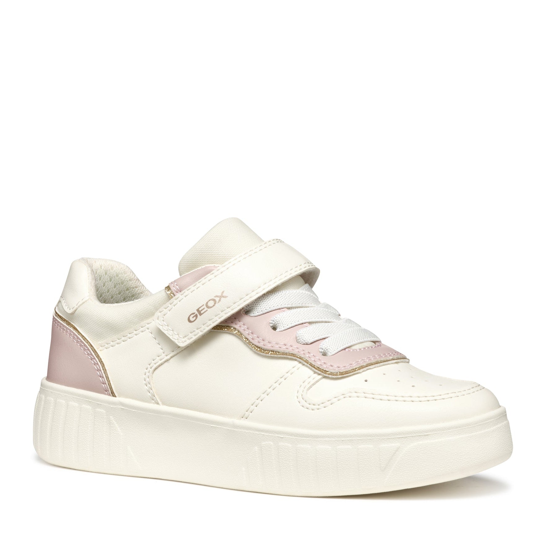 Baskets Geox fille ivoire et rose clair 
