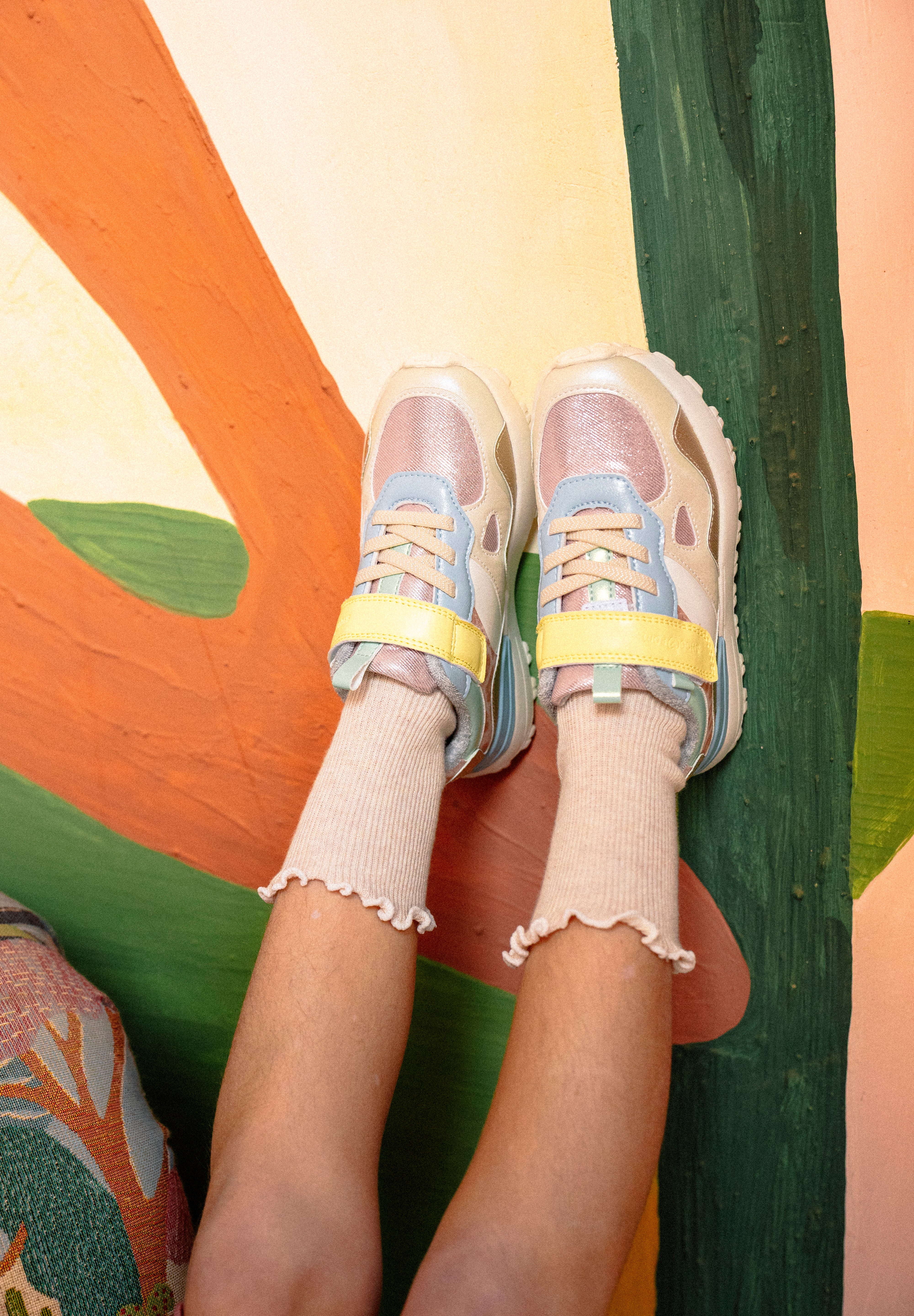 Chaussure super confortable, avec scratch à la cheville, rose, pour fille