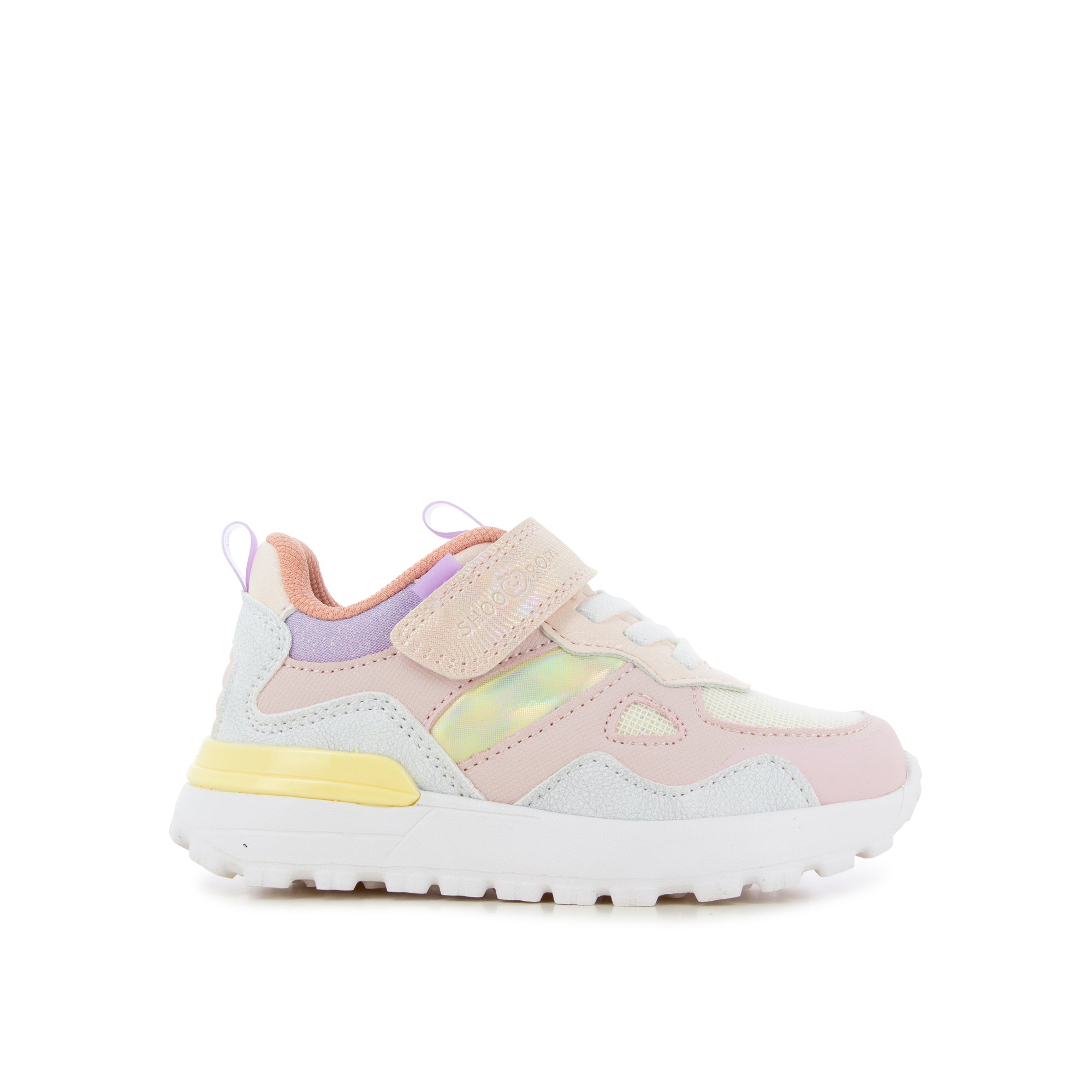 basket pour fille dans les tons pastels jaune et rose multi avec jolis détails brillants