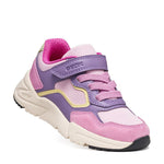 Chaussure confortable facile à mettre, ajustable à la cheville, rose et violet, souple